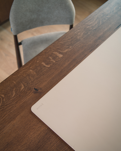 PU Leather & cork desk mat - warm white